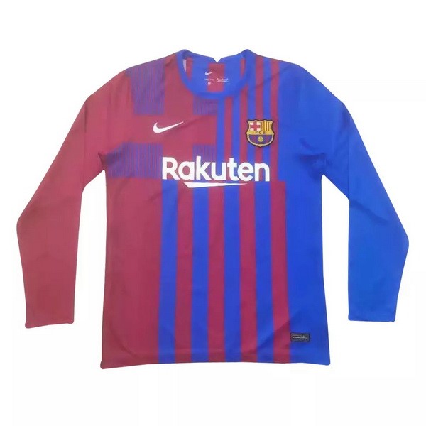 Heimtrikot Thailand Barcelona ML 2021-2022 Rote Blau Günstige Fußballtrikots